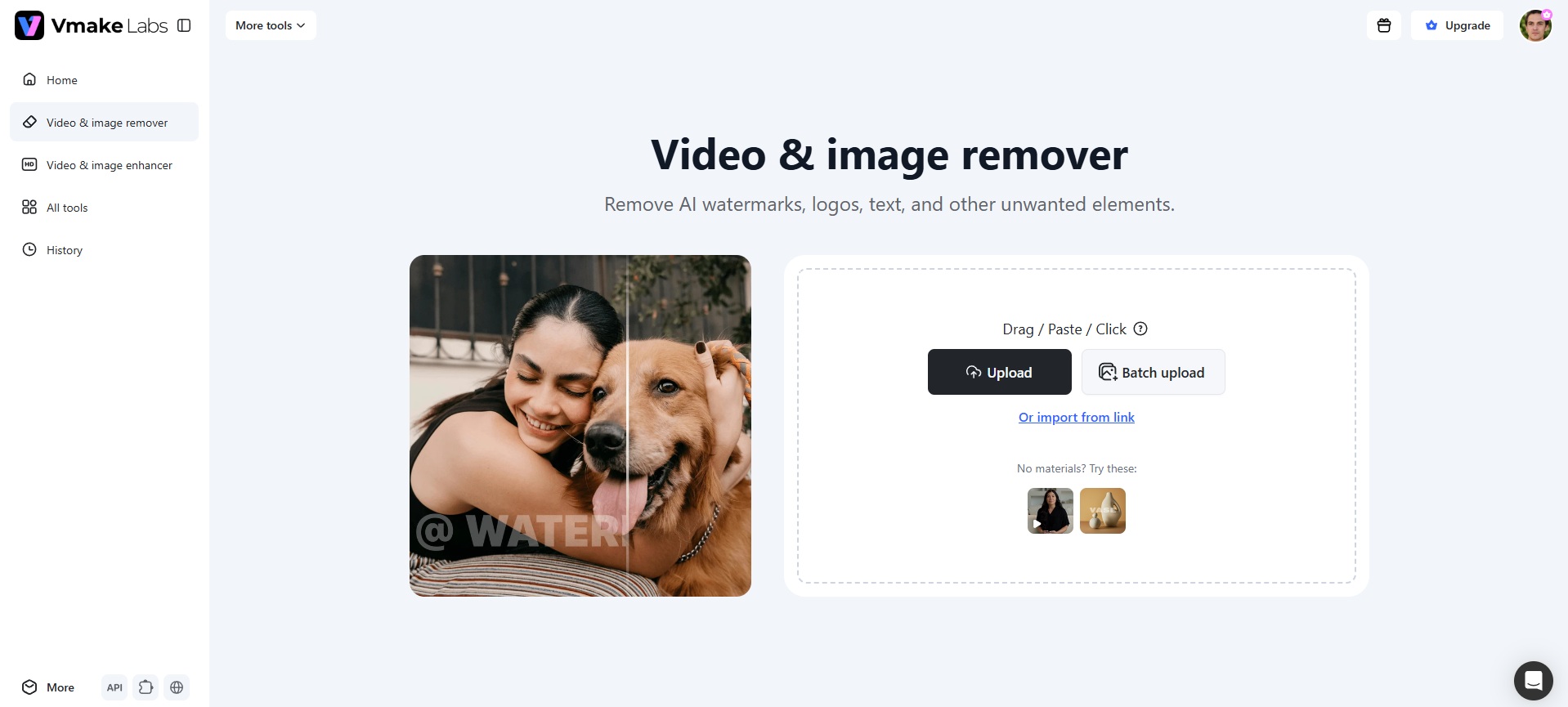text Upload image or link