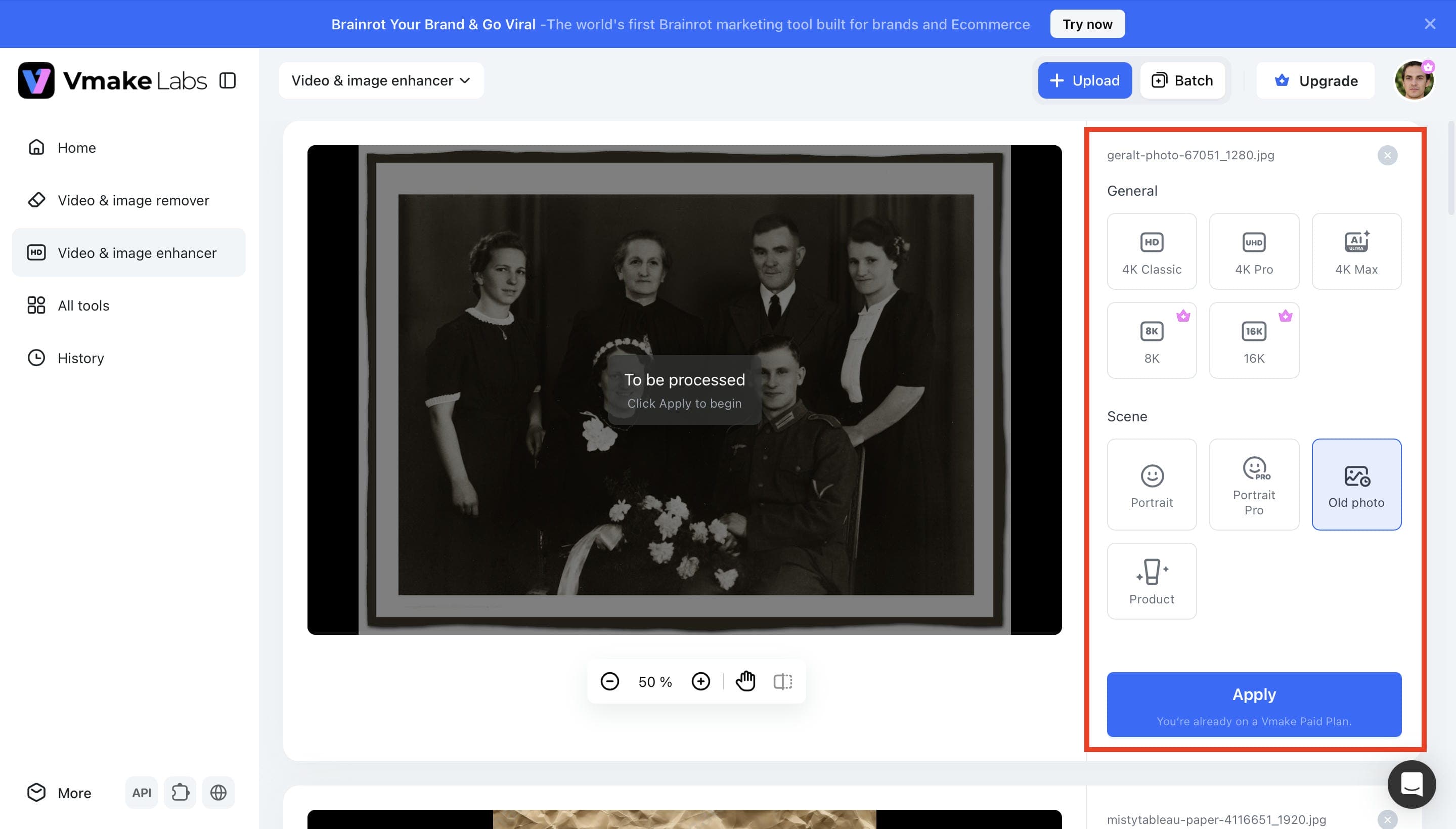 text Apply AI Restoration