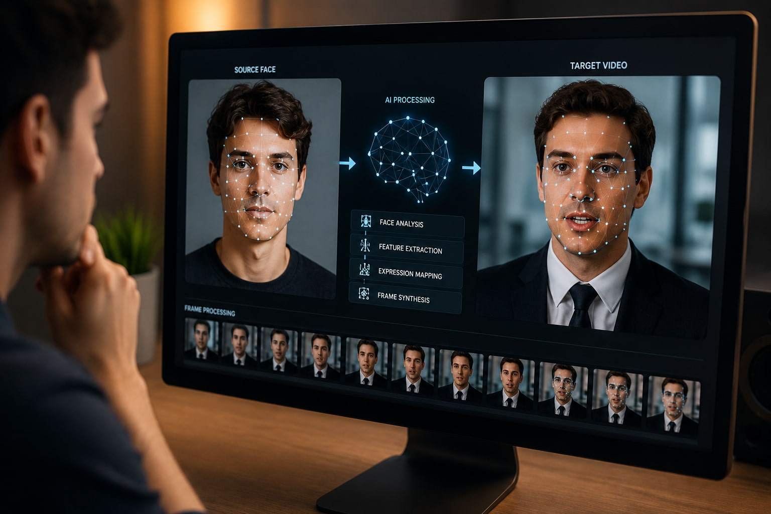 How does a deepfake AI video generator work