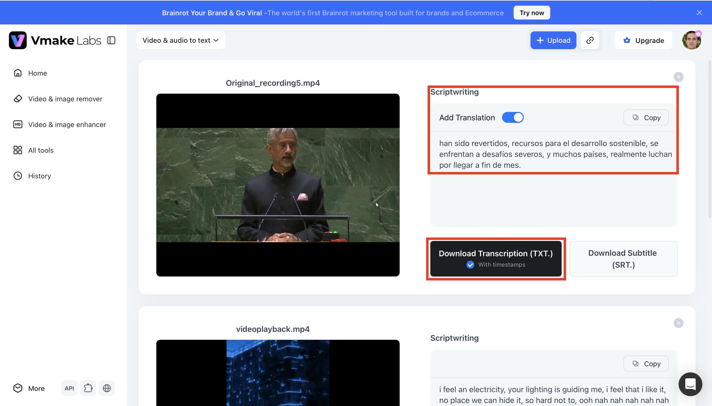 Transcribe Video to Text
