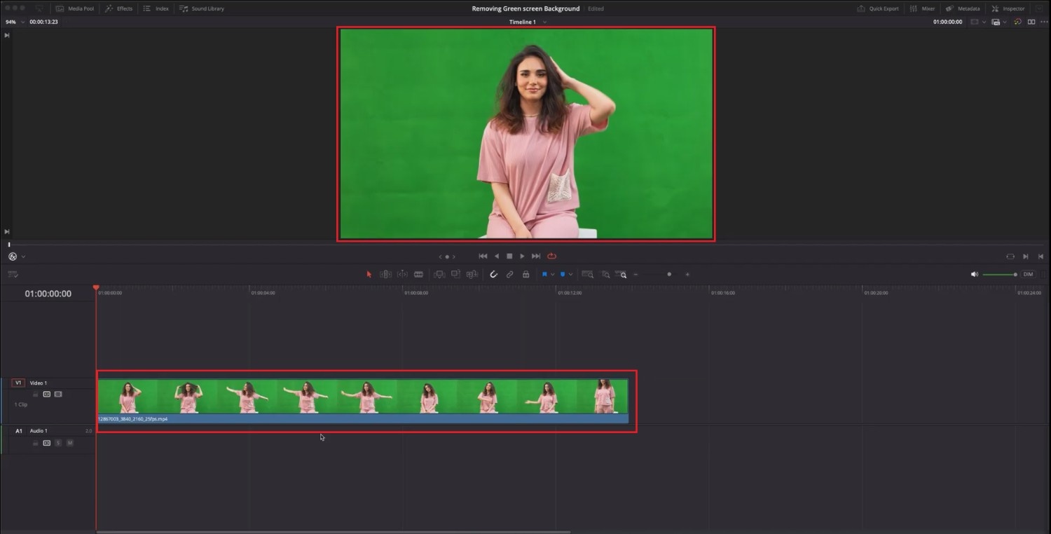 Import the video file