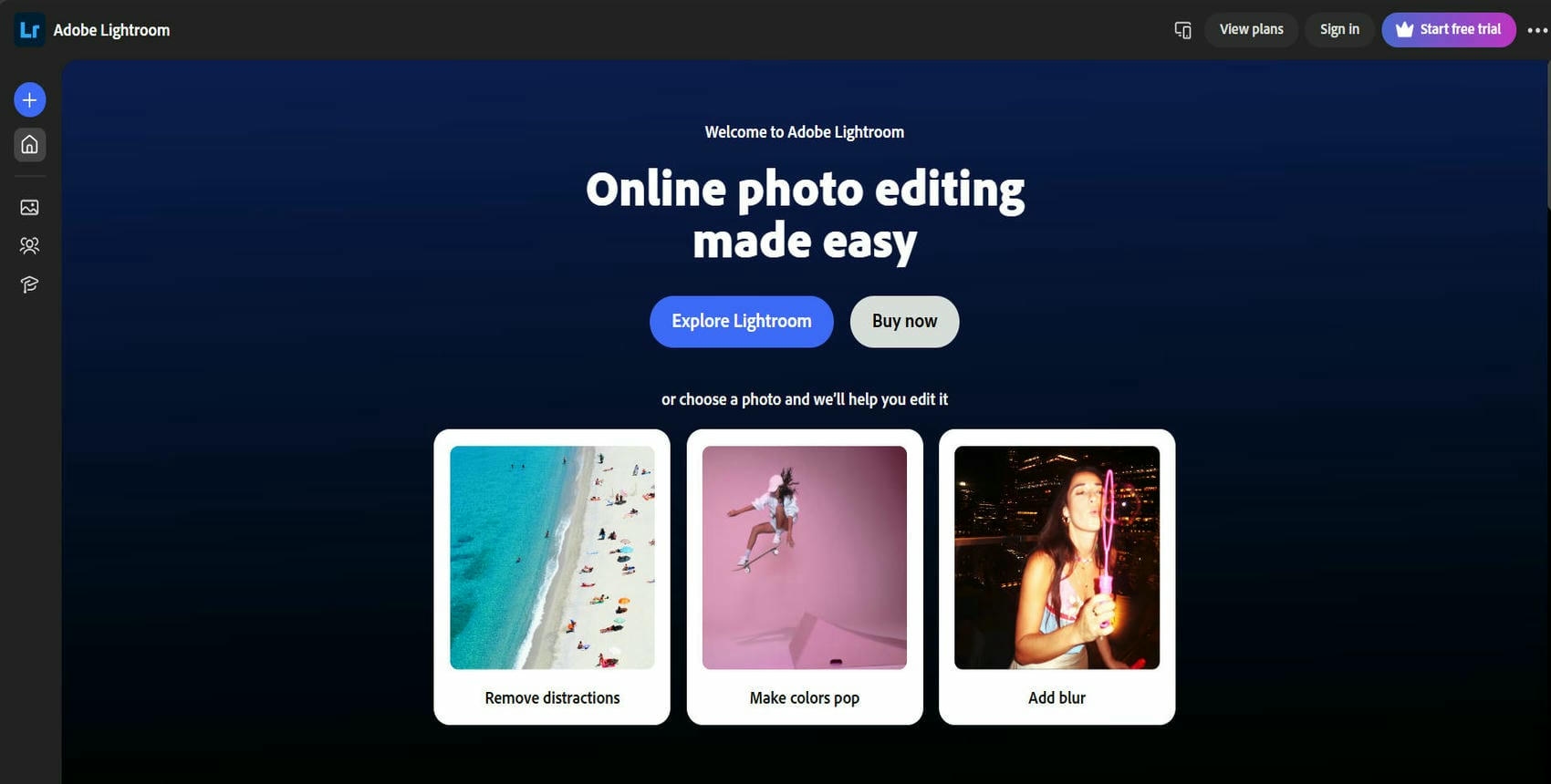 text Adobe Lightroom AI photo enhancement