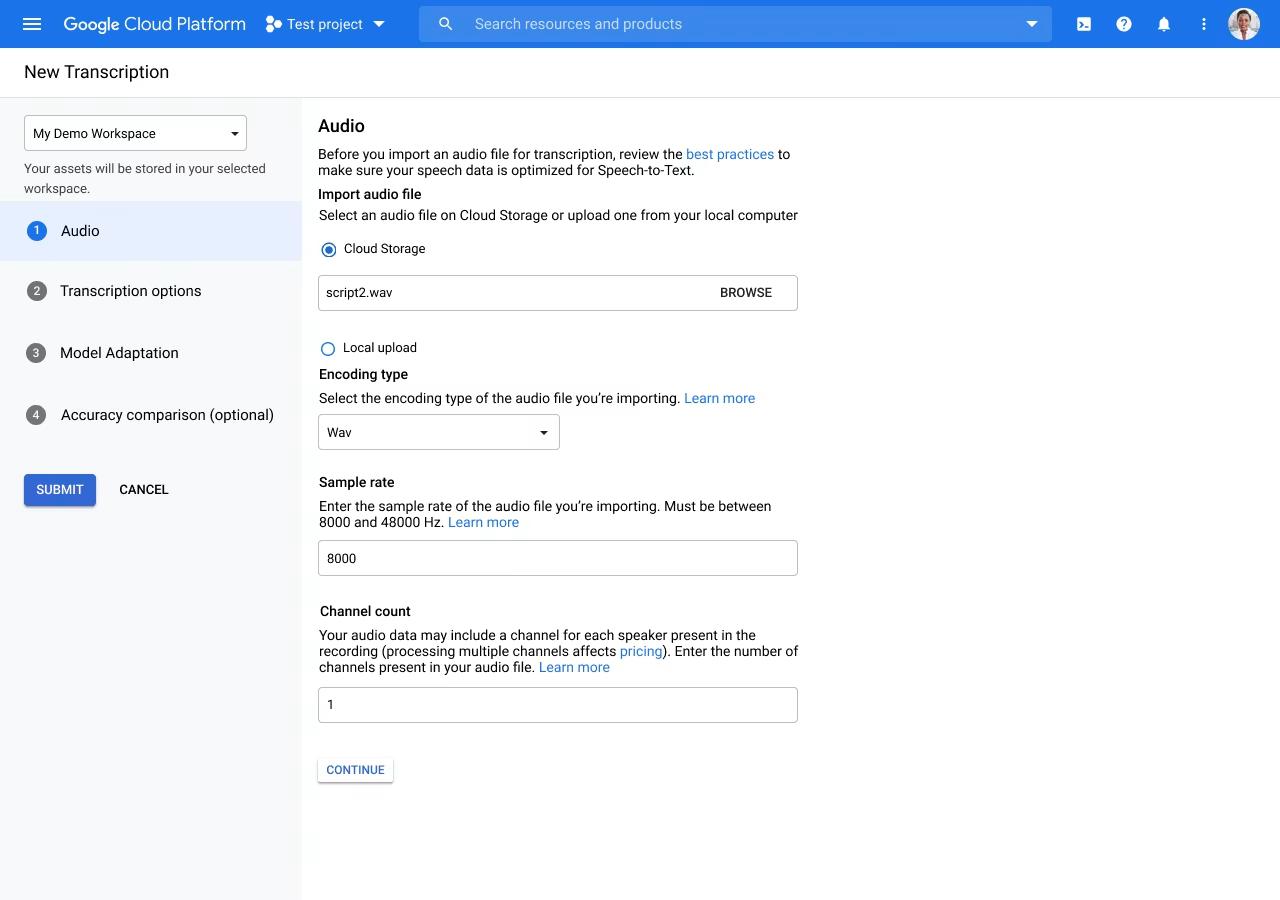 text Google Cloud Speech-to-Text