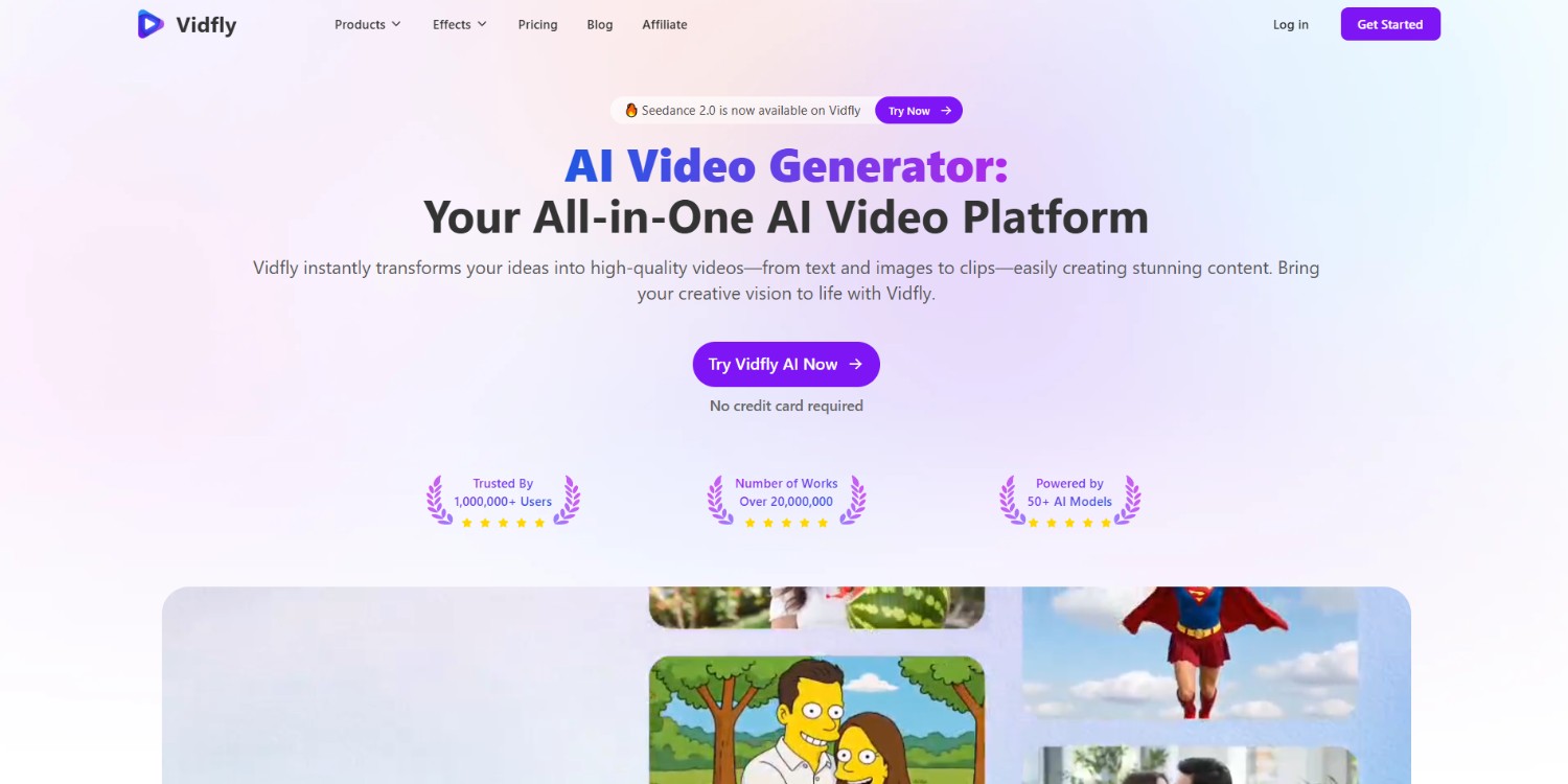 text Vidfly AI official website