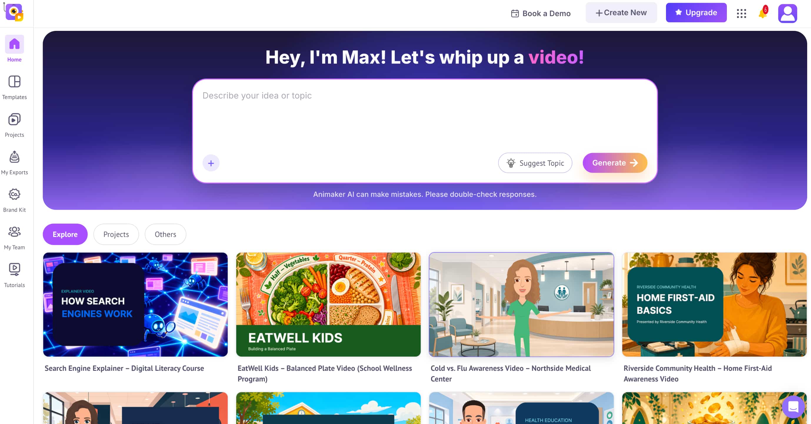 Choose a template or start a project