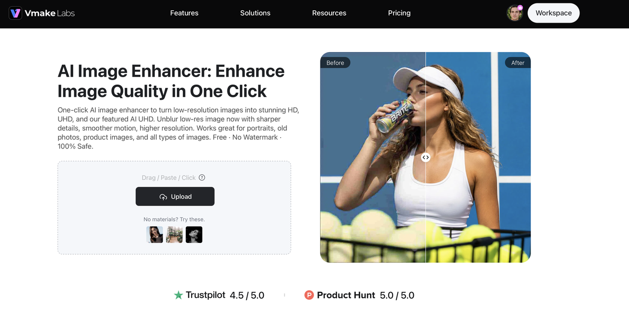 Vmake Labs AI Image Enhancer