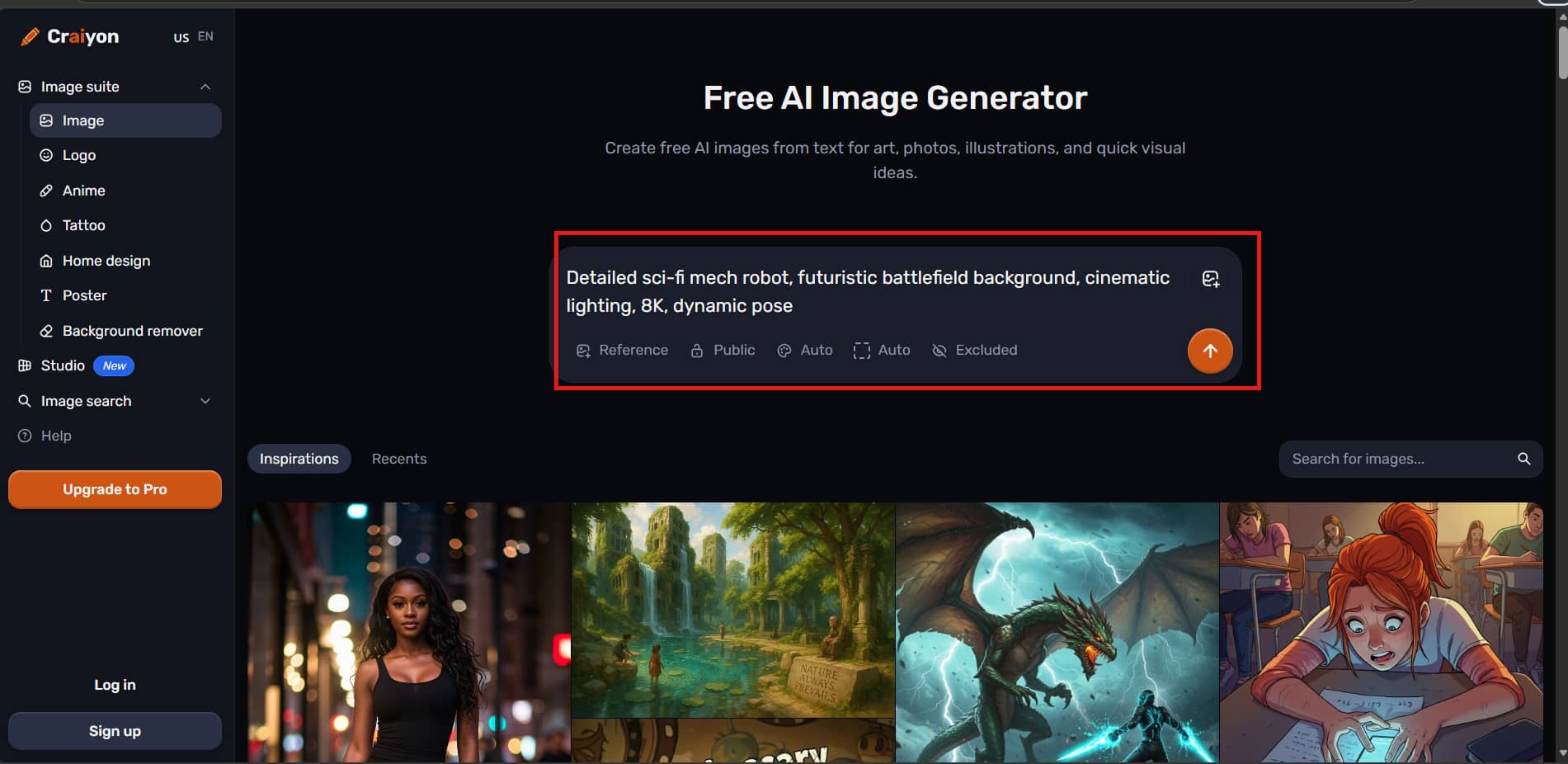 text Enter Your Prompt and Customize Settings