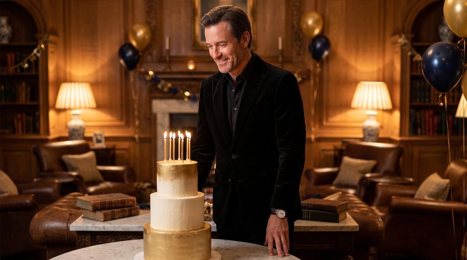 text Classic and elegant birthday