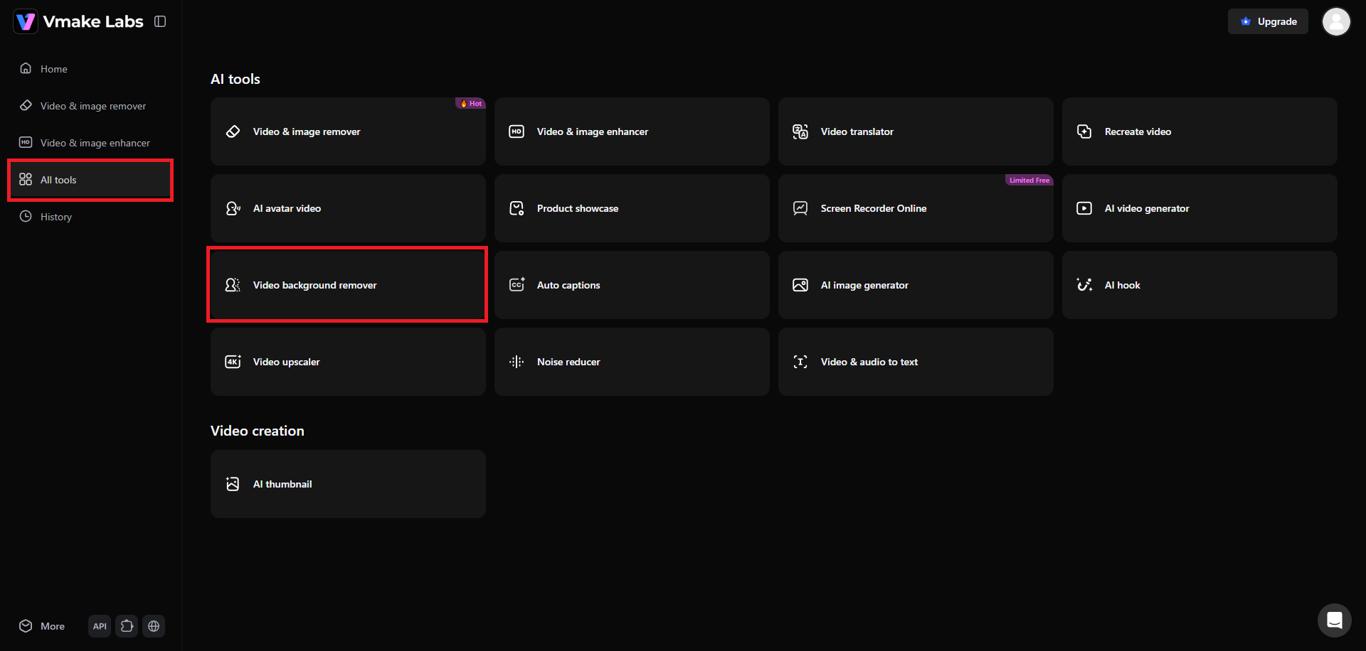 Select video background remover