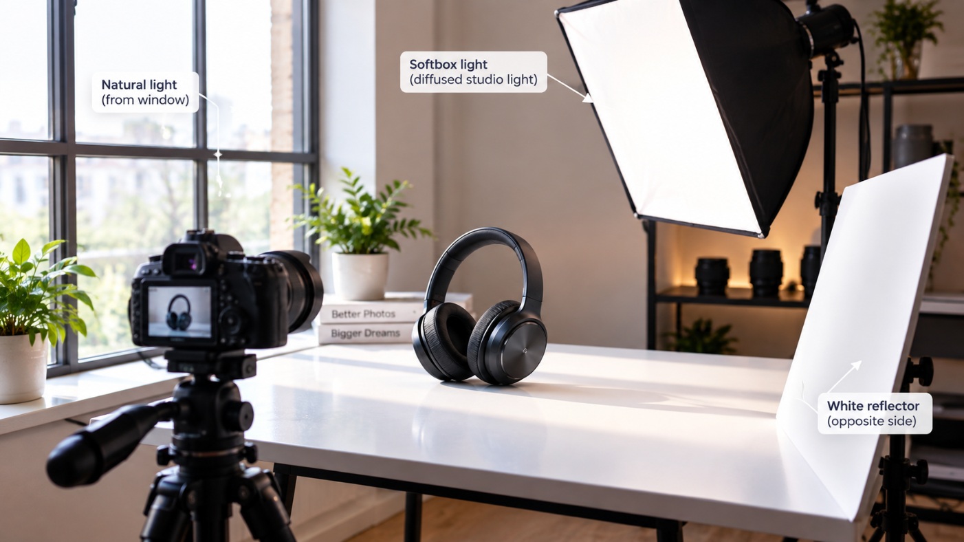 text Set up lighting
