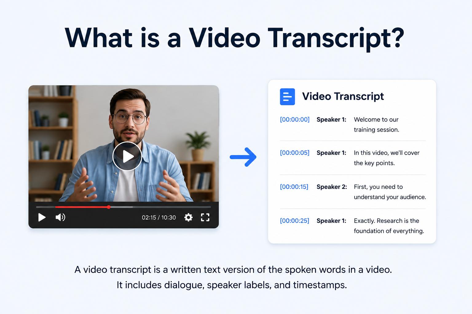 text What is a video transcript?