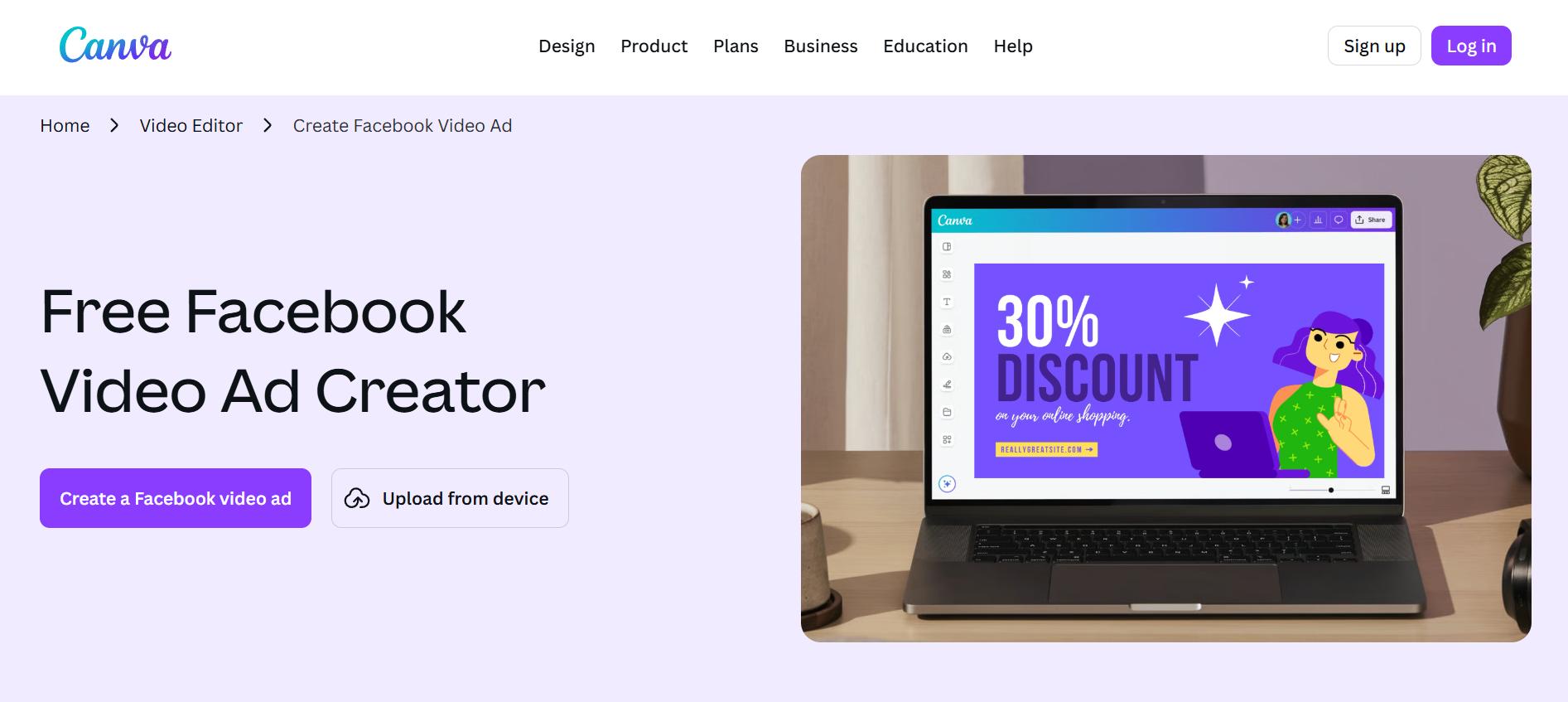 Canva Facebook video ad creator
