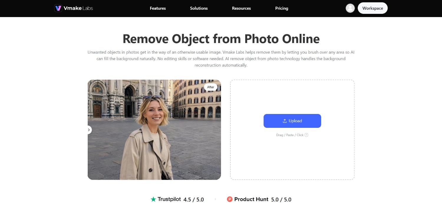 Vmake Labs object removal tool