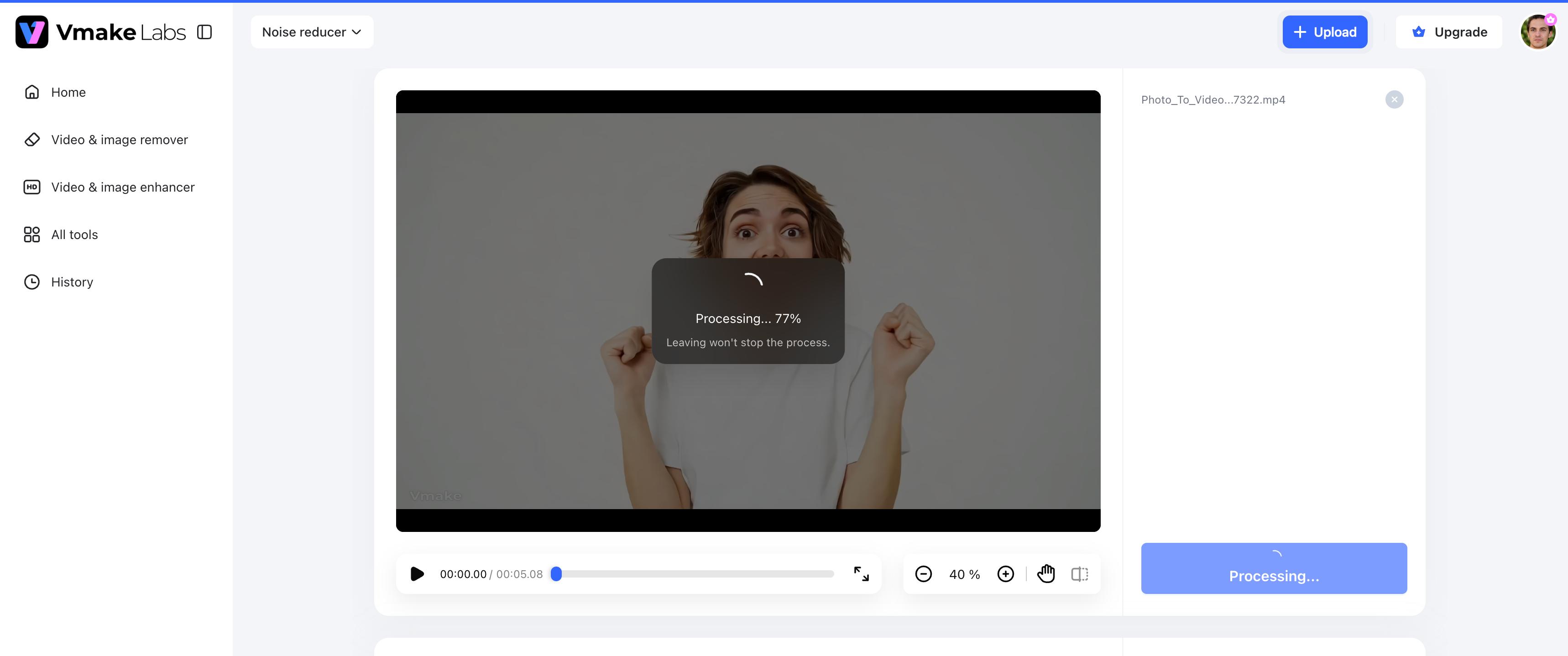 text AI remove background noise process