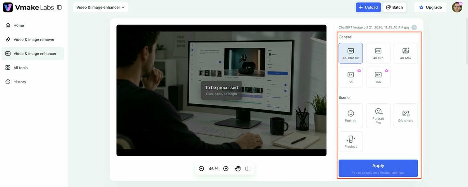 Let AI automatically enhance image quality