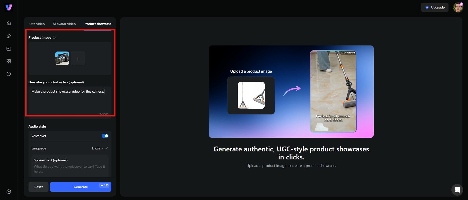 Upload the product image or paste the product URL
