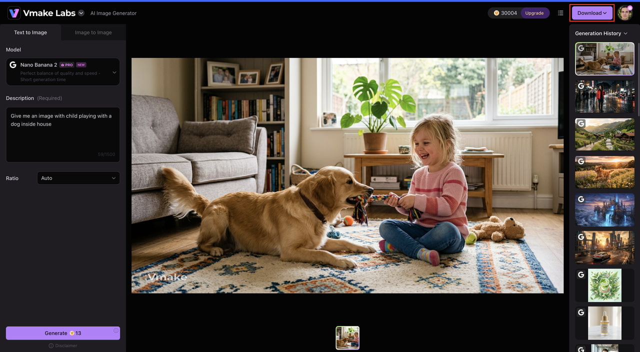 Generate, review, and download your image