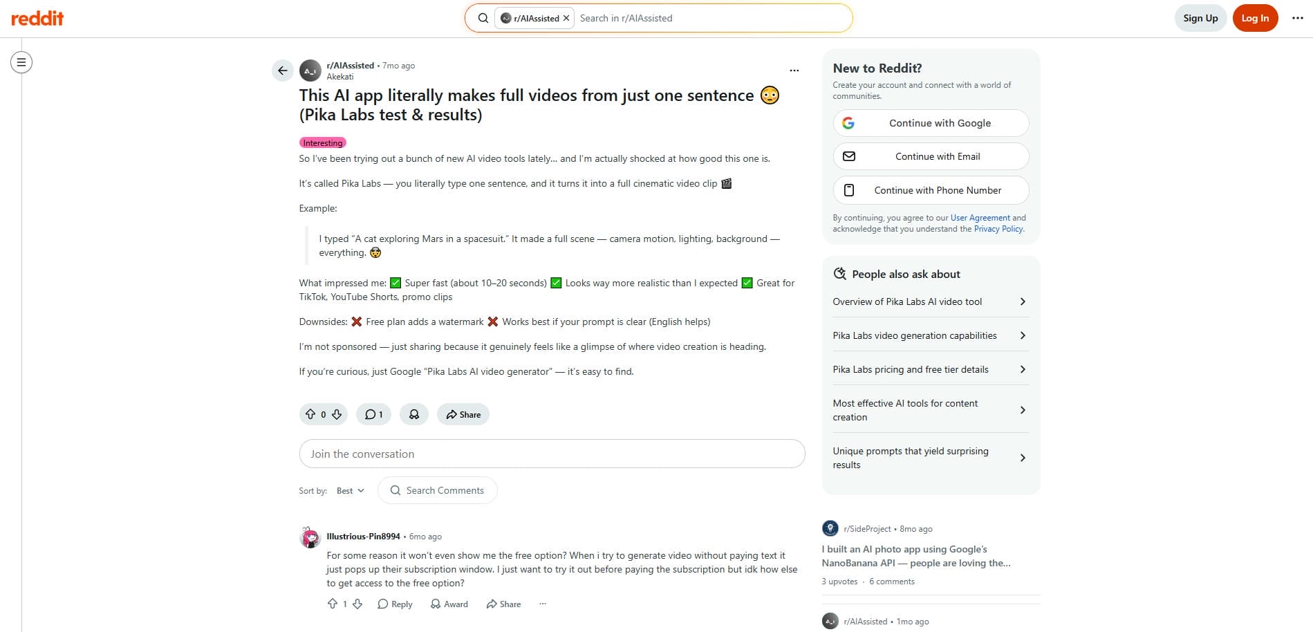 pika review on On Reddit