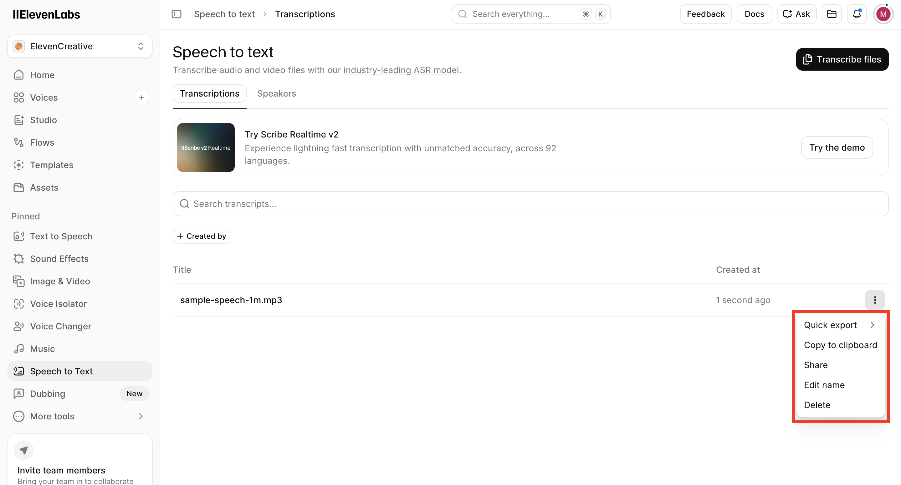 Review and Export the Transcript