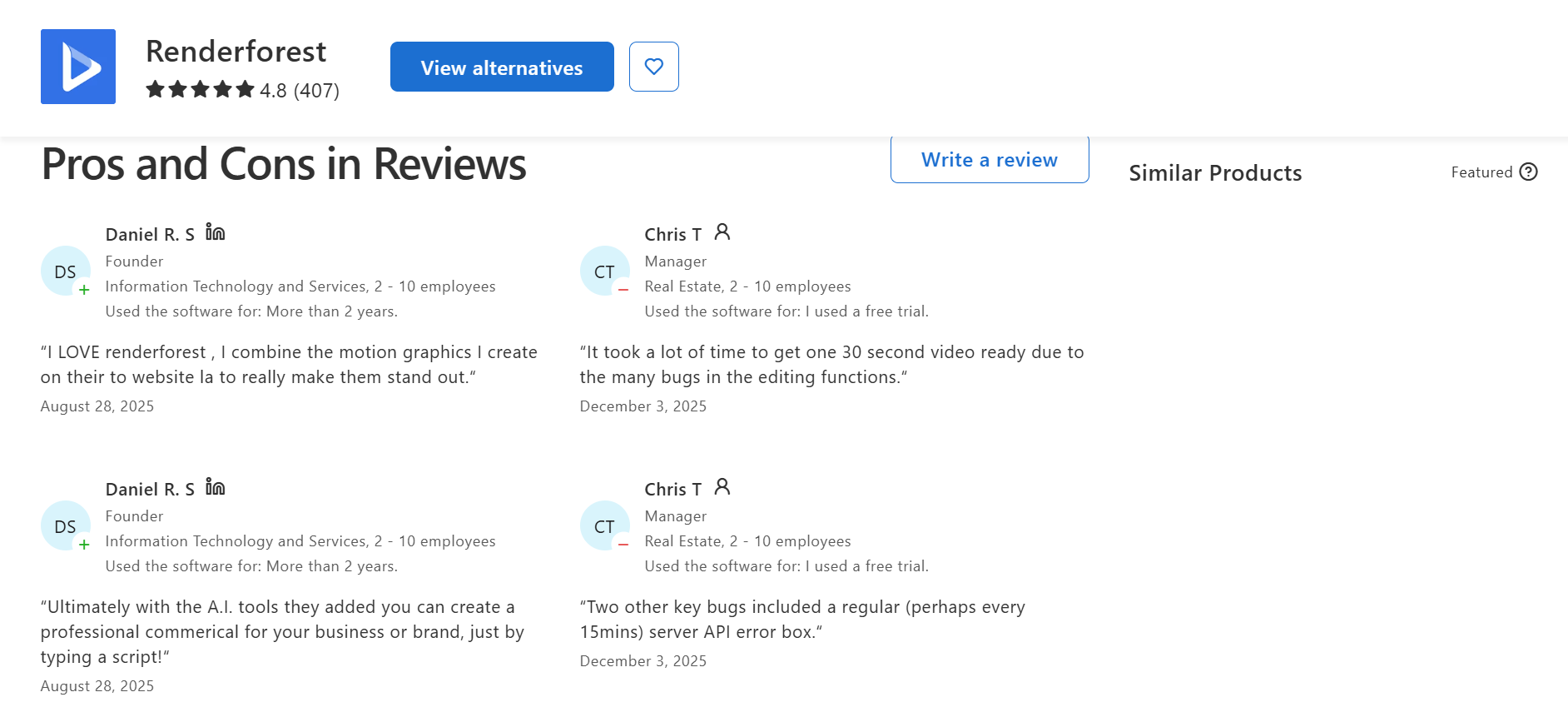 Capterra reviews