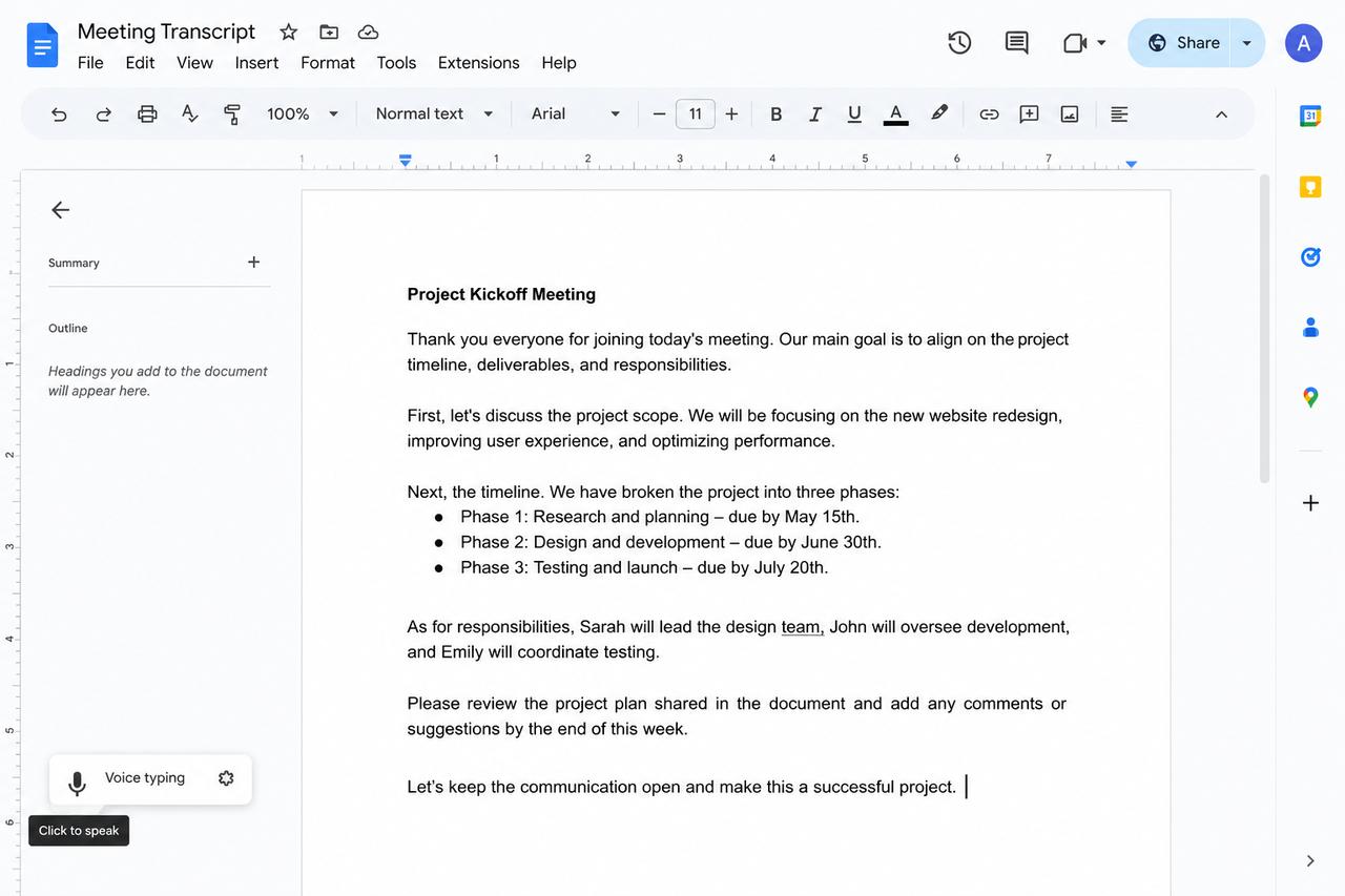 text Review, edit, and save your transcript