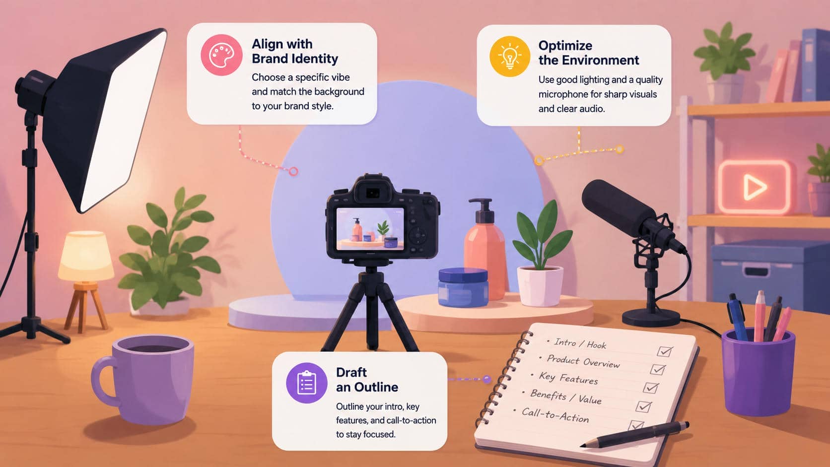 prepare your unboxing setup and visual style