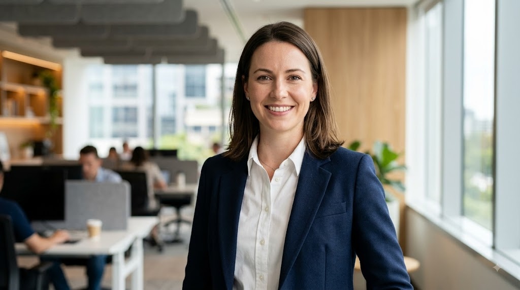 text professional corporate headshot