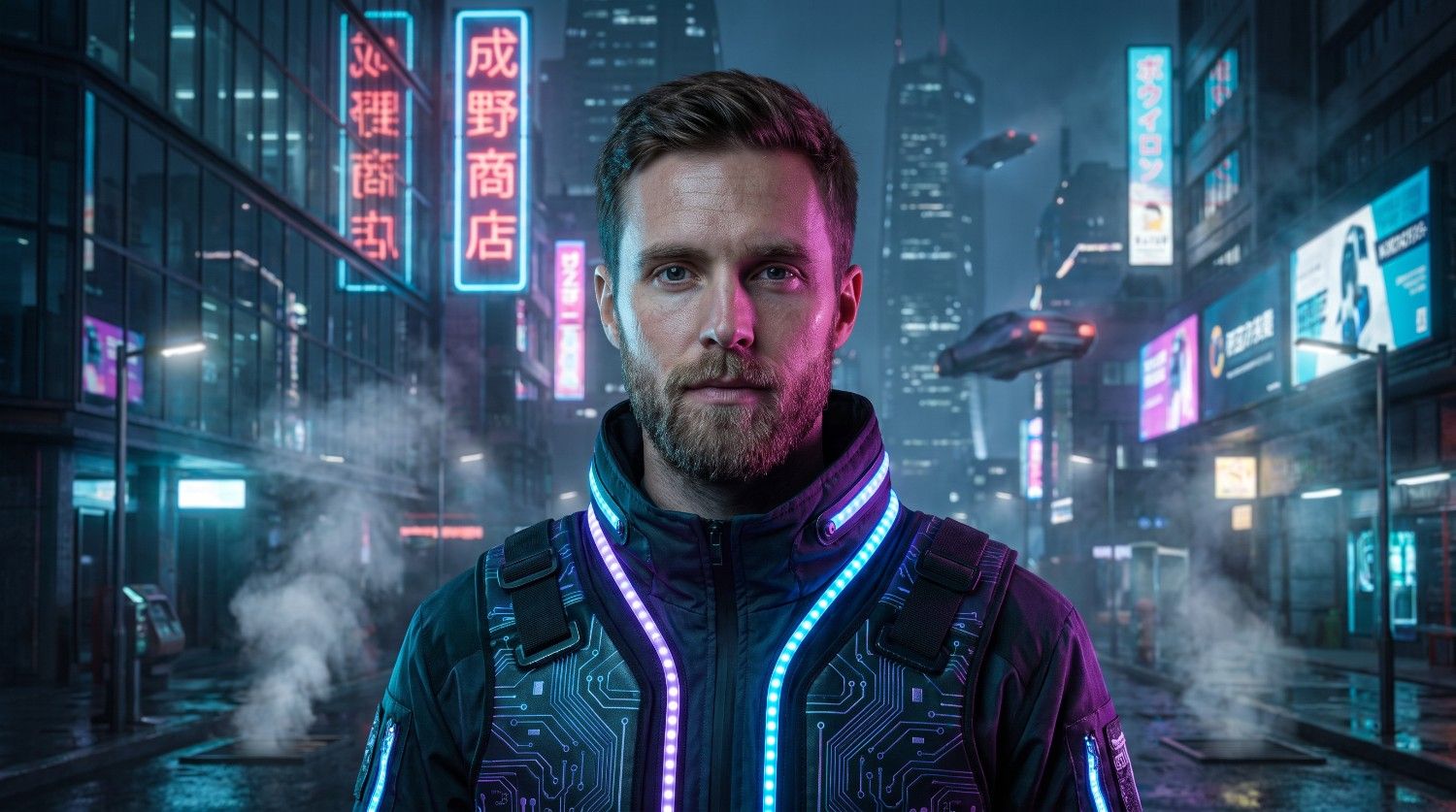 text Cyberpunk portrait