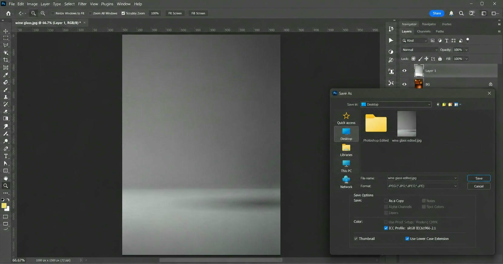 text Review and save your edited photo
