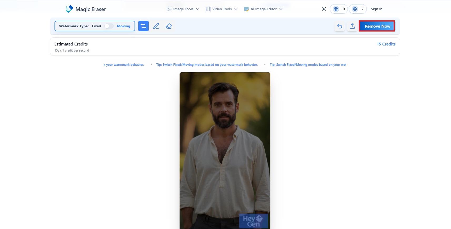text Select the watermark
