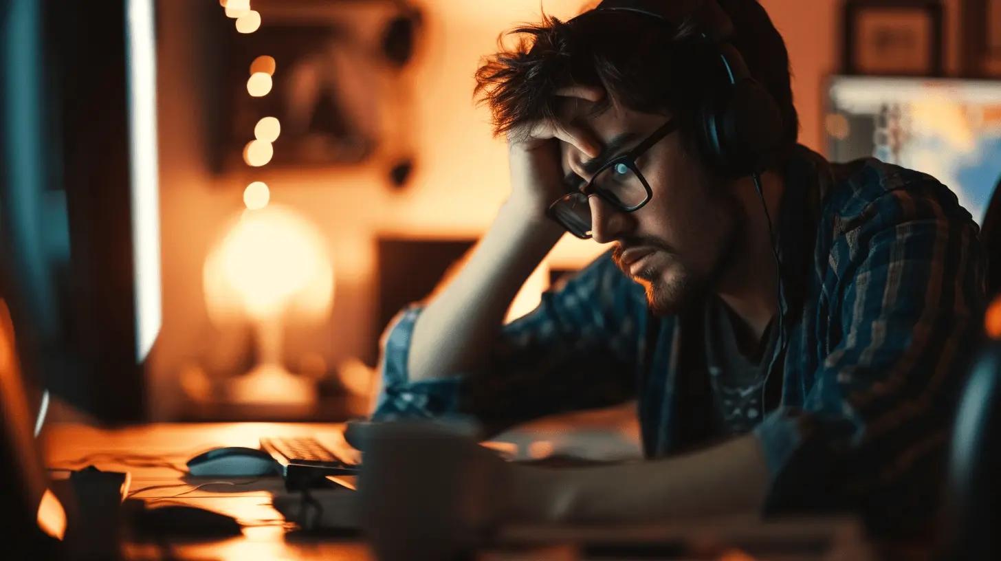 man get frustrated when making mistakes