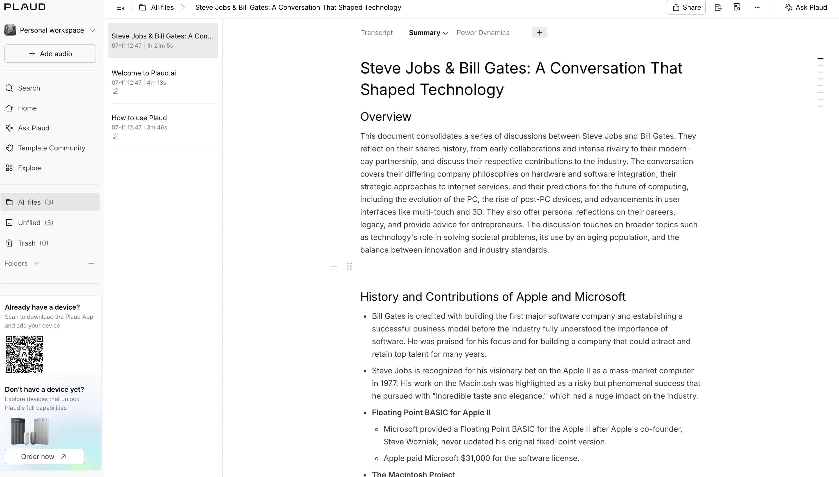 text Generate the AI transcript