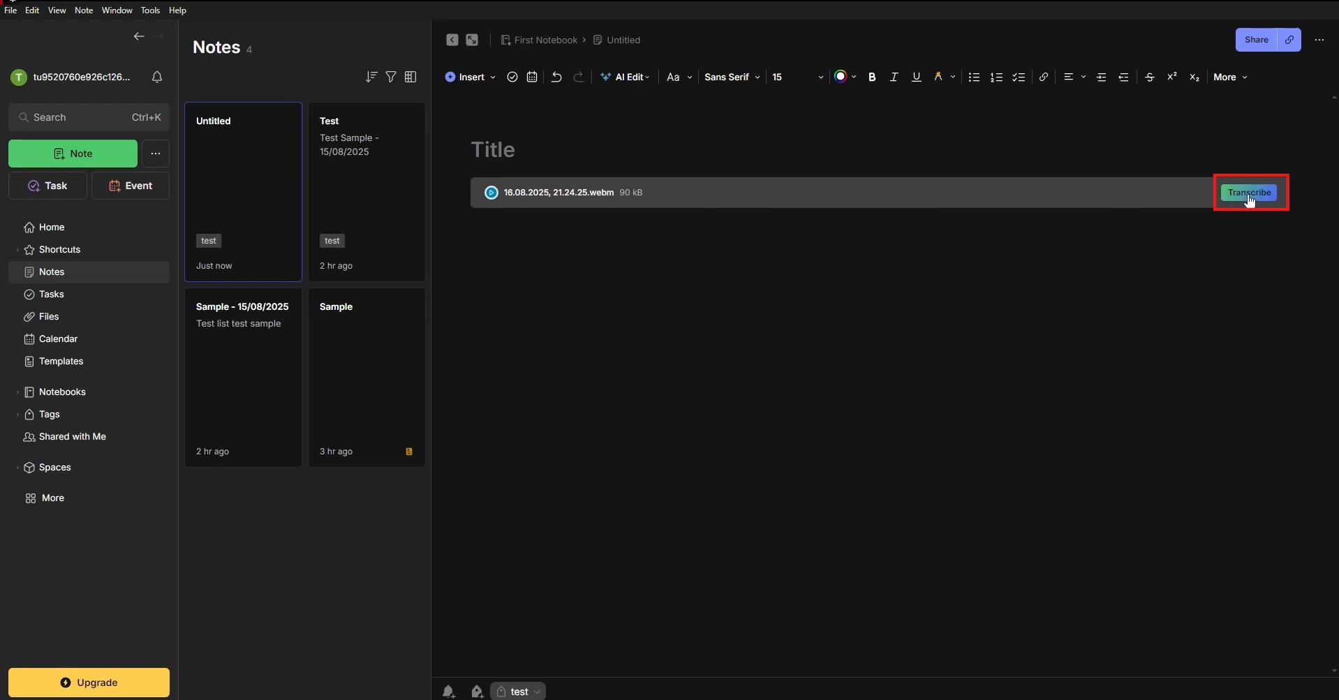 text Tap Transcribe