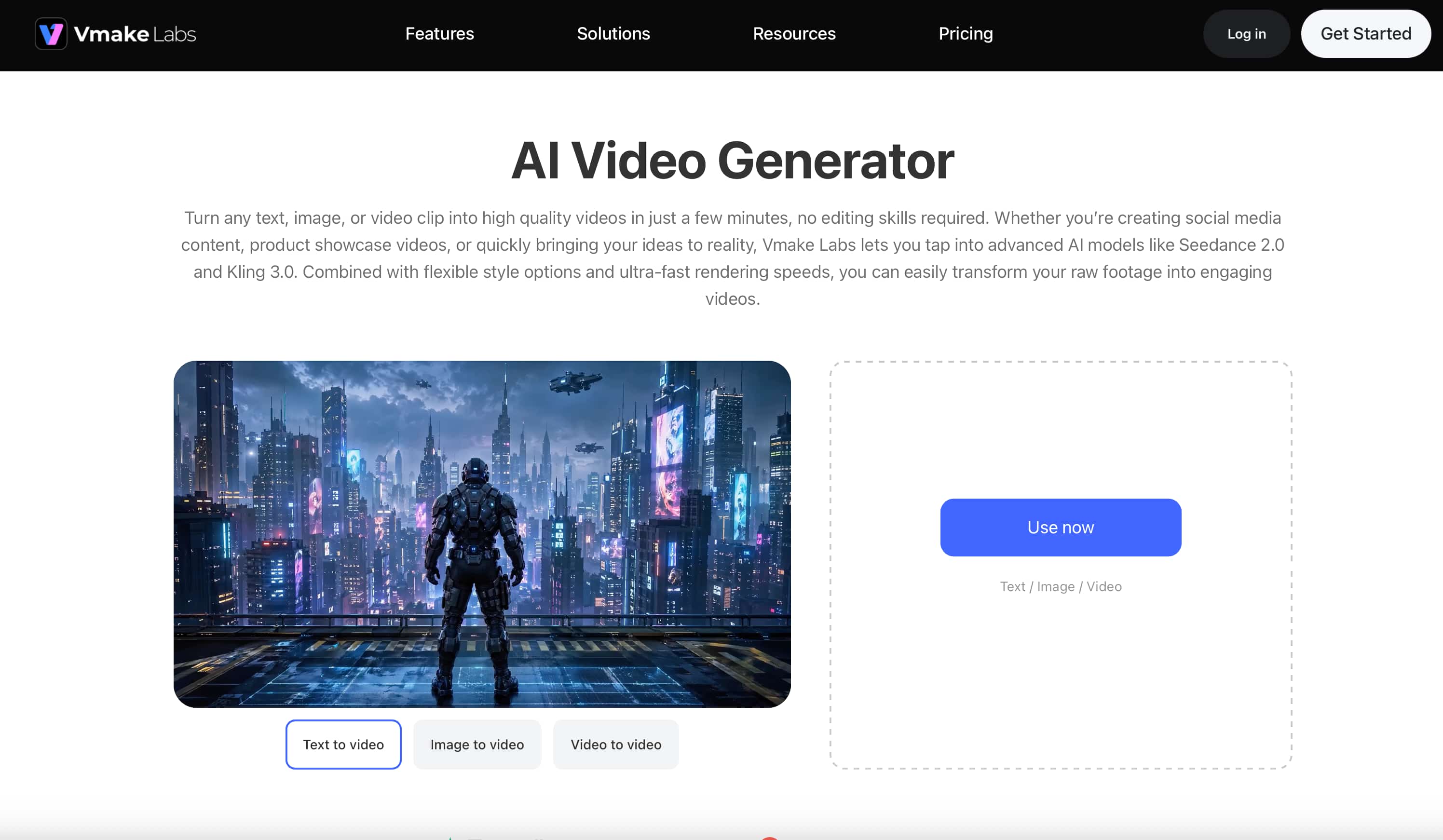 text Vmake Labs AI Video Generator