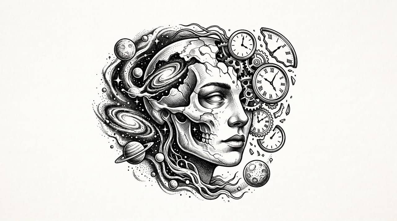 text Cosmic and Surrealist Portrait Prompt