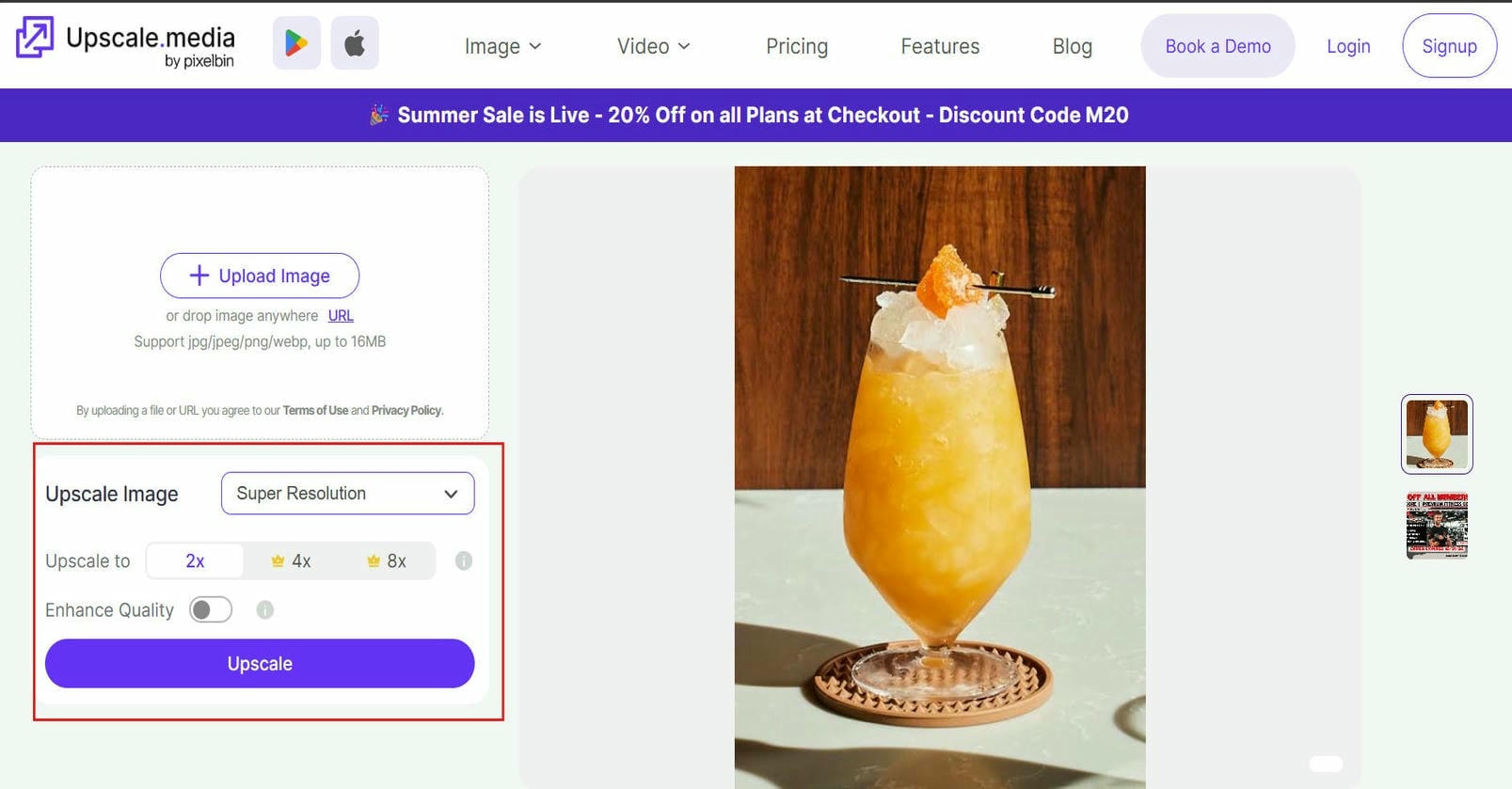 text Let AI upscale and enhance automatically