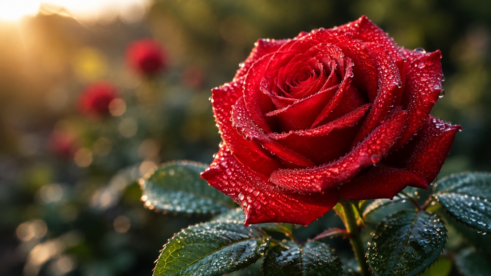 Realistic red rose