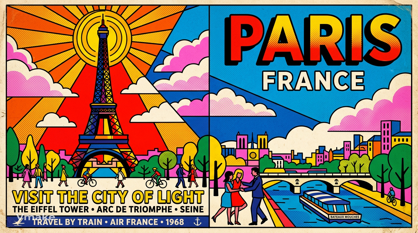 text Retro travel poster