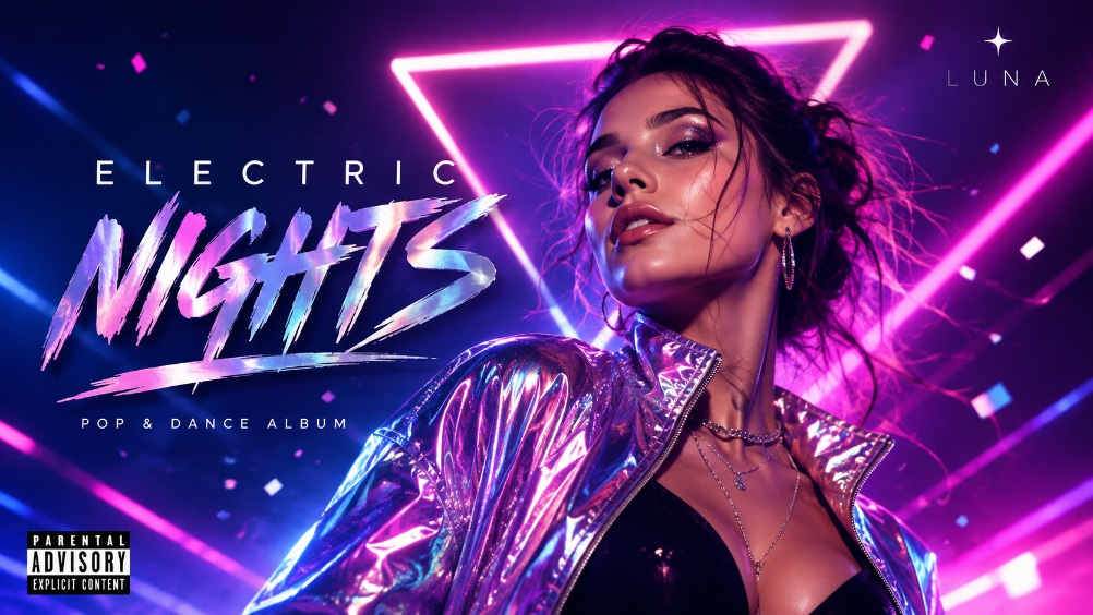 text Pop and dance album cover