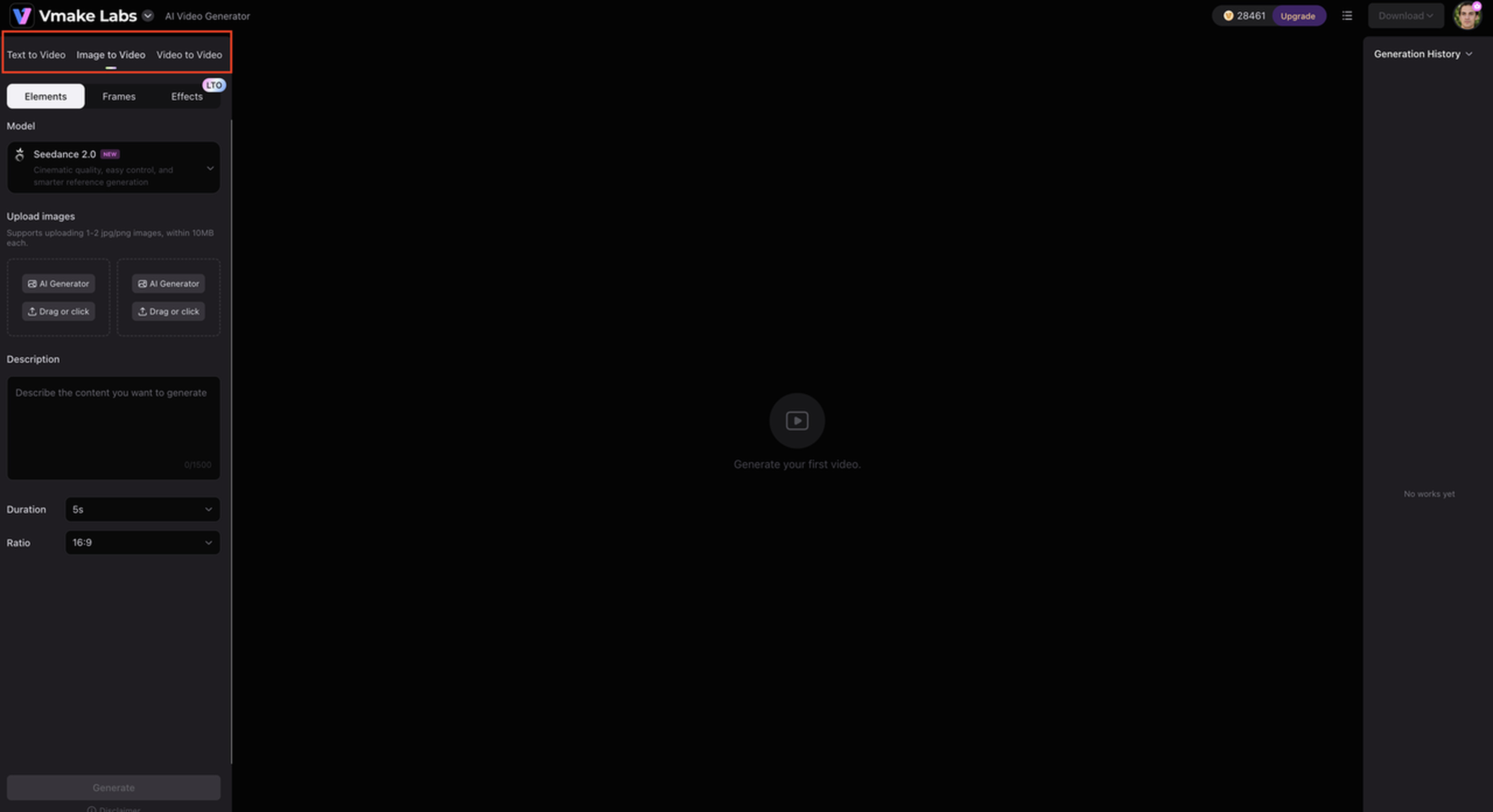 text Select a video generation method