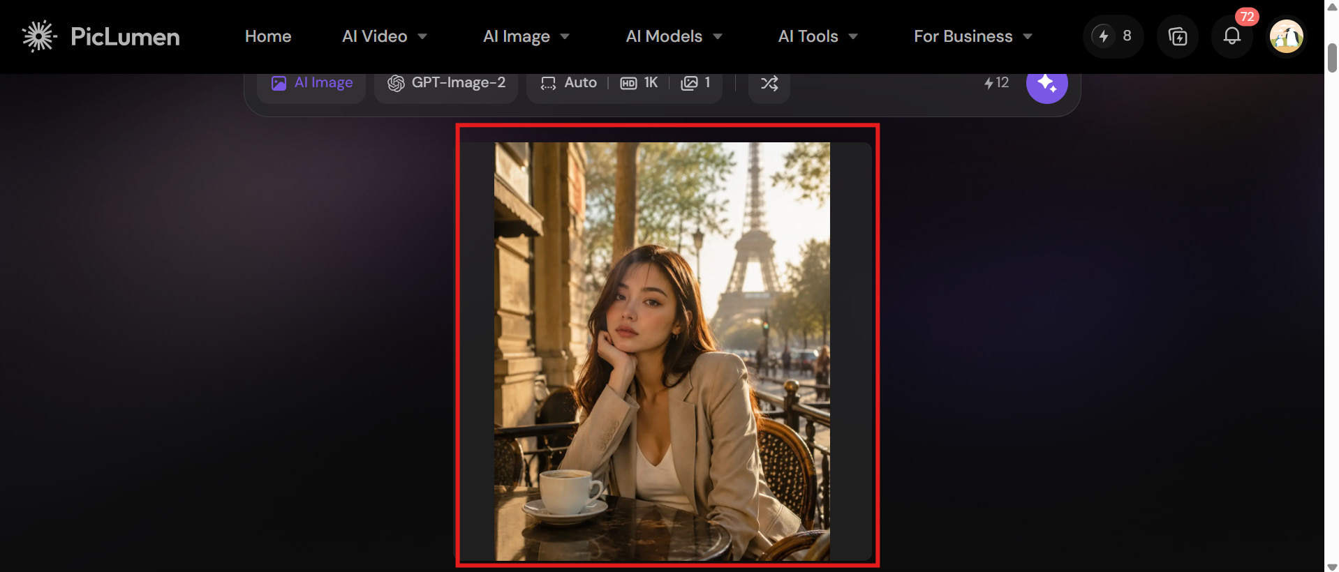 text Generate, review, and refine your image
