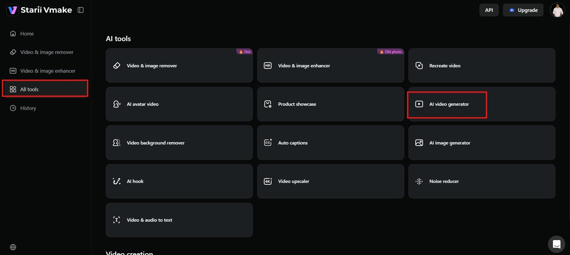 Open the AI Video Generator