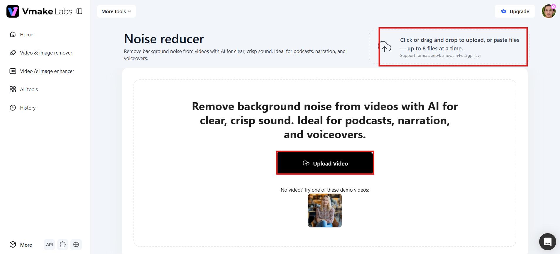 text Upload video