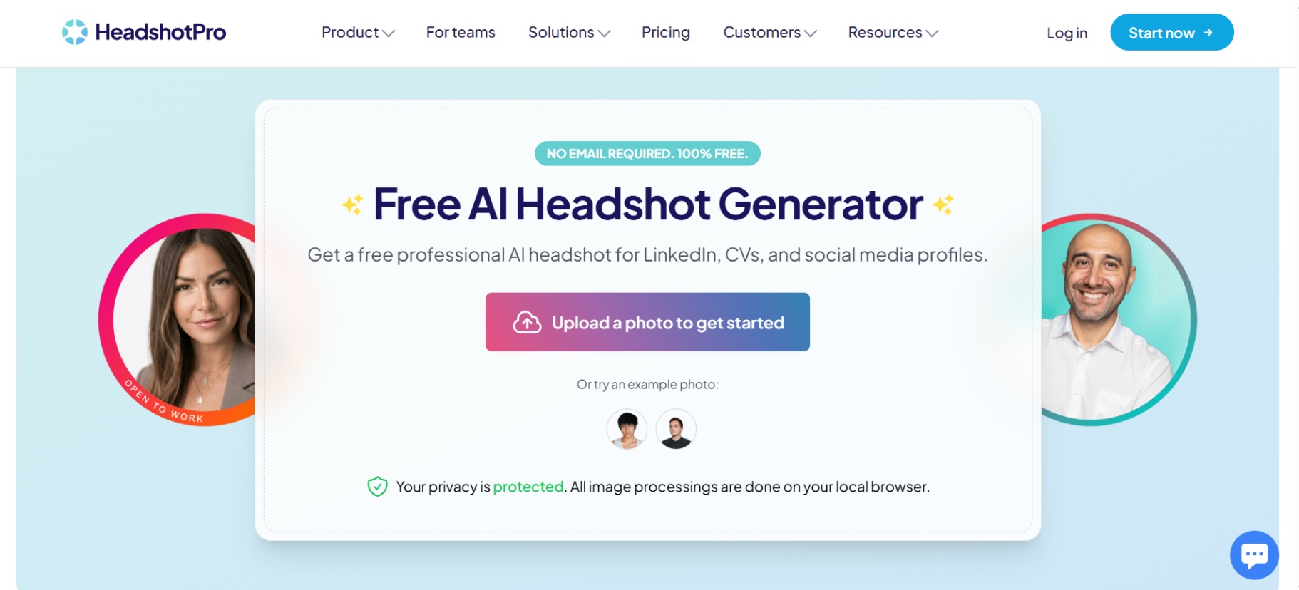 text HeadShotPro homepage