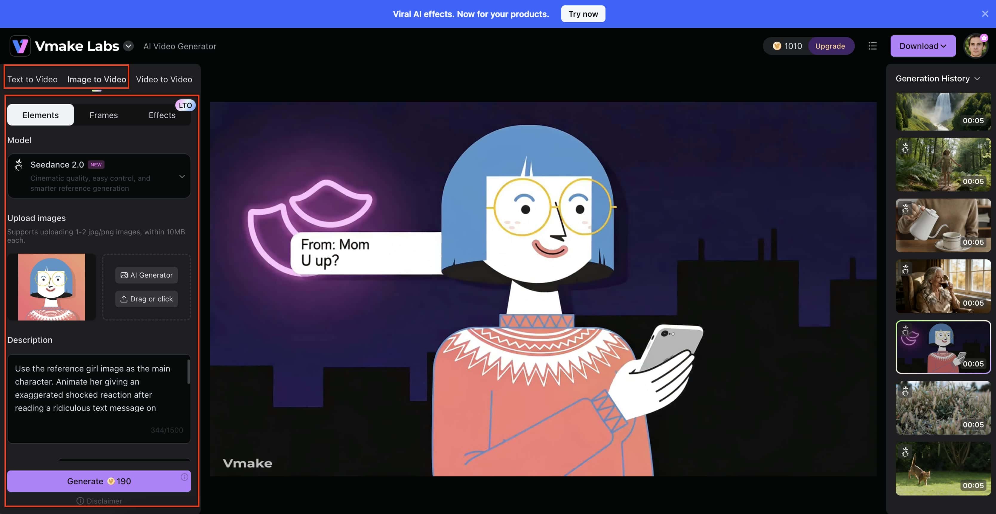 Describe the Animation and Generate