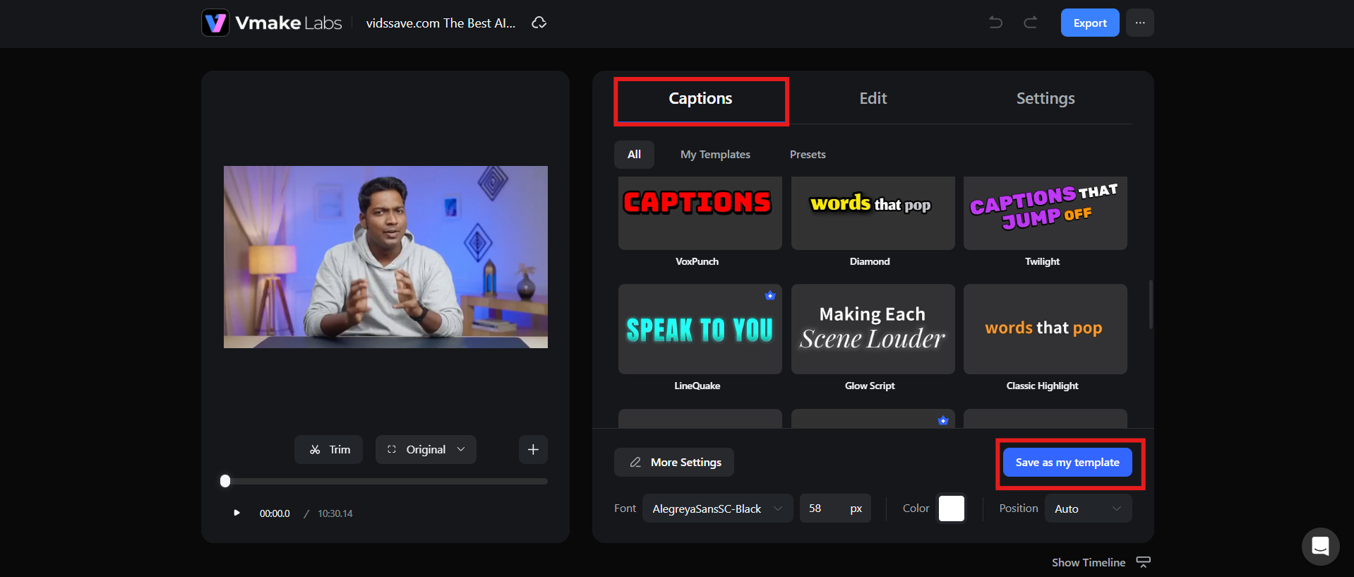 text Style your captions