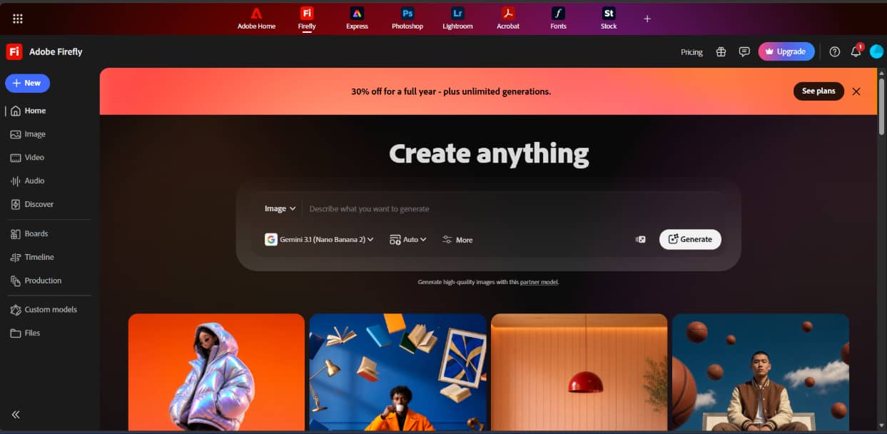 text Adobe FIrefly AI Image Generator