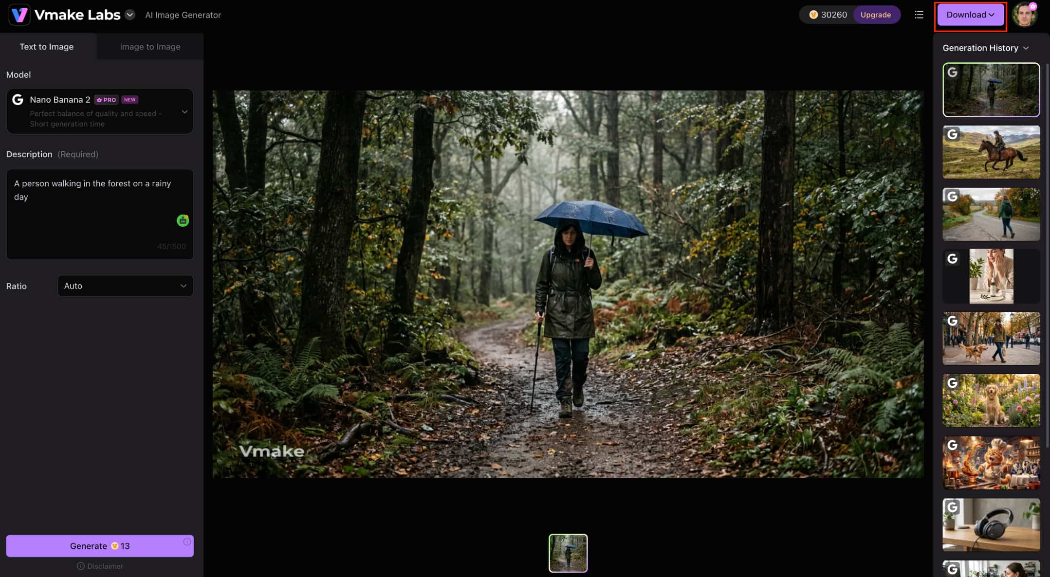 text Generate, preview, and download your final image