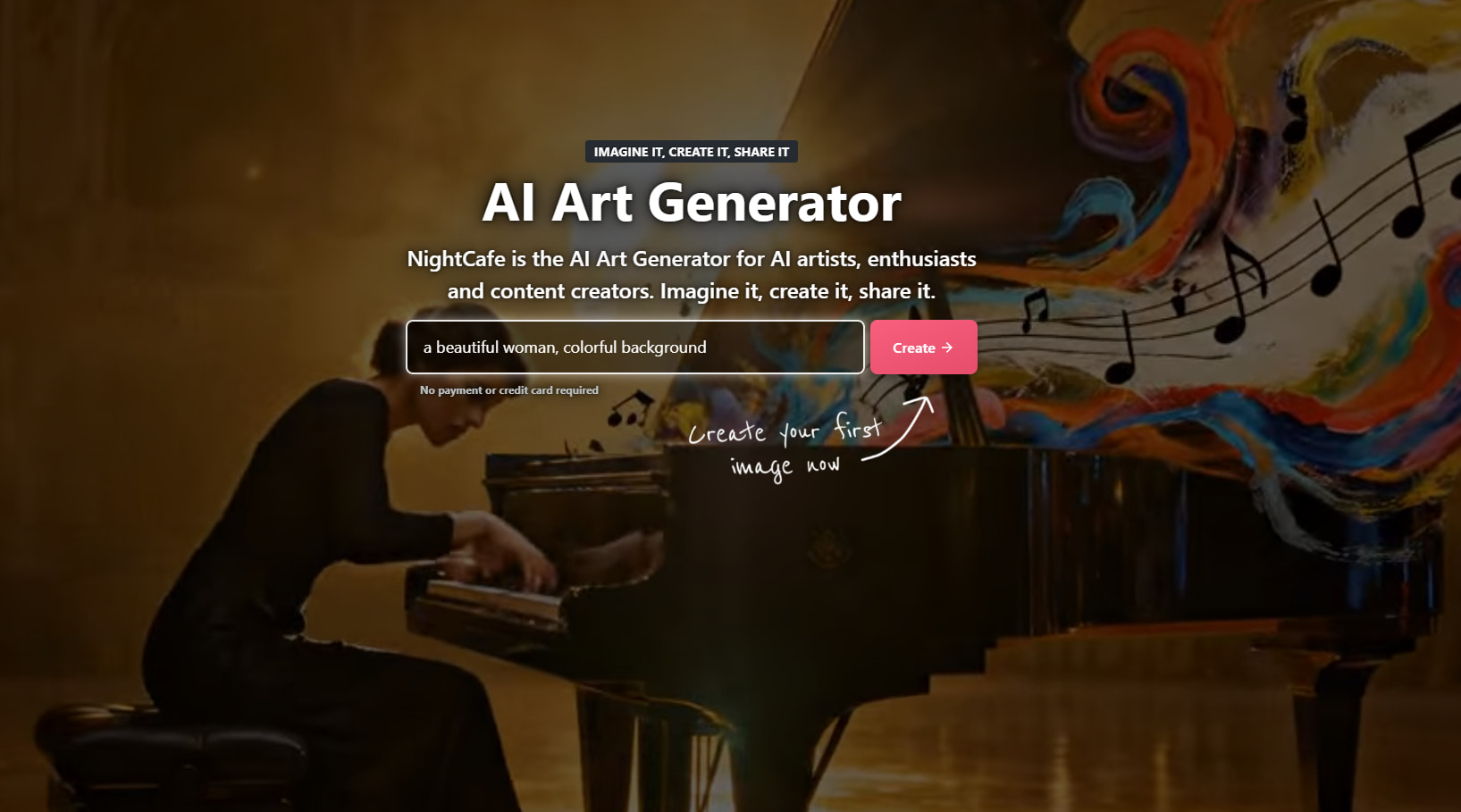 text NightCafe AI image generator
