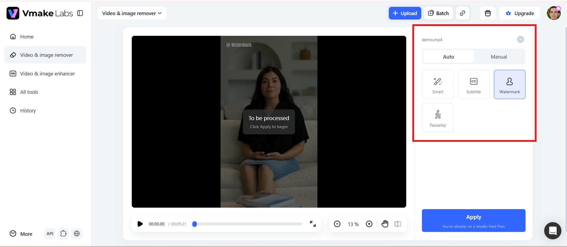 text Let AI detect the watermark automatically